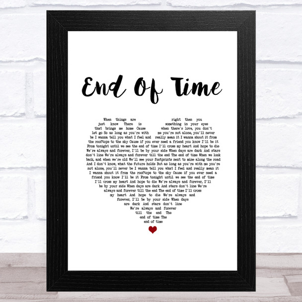 K-391, Alan Walker & Ahrix End Of Time White Heart Song Lyric Art Print