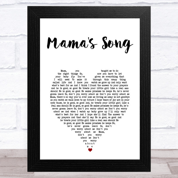 Carrie Underwood Mama's Song White Heart Song Lyric Art Print