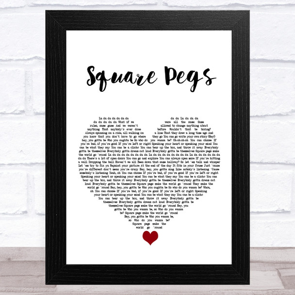 Kelsea Ballerini Square Pegs White Heart Song Lyric Art Print