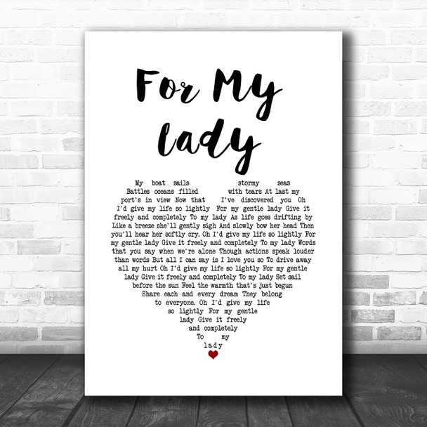 The Moody Blues For My Lady White Heart Song Lyric Art Print