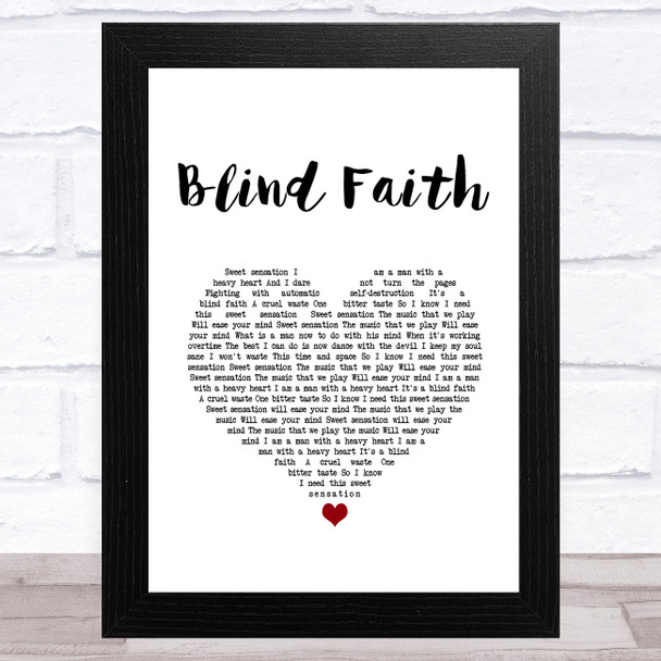 Chase & Status Blind Faith White Heart Song Lyric Art Print