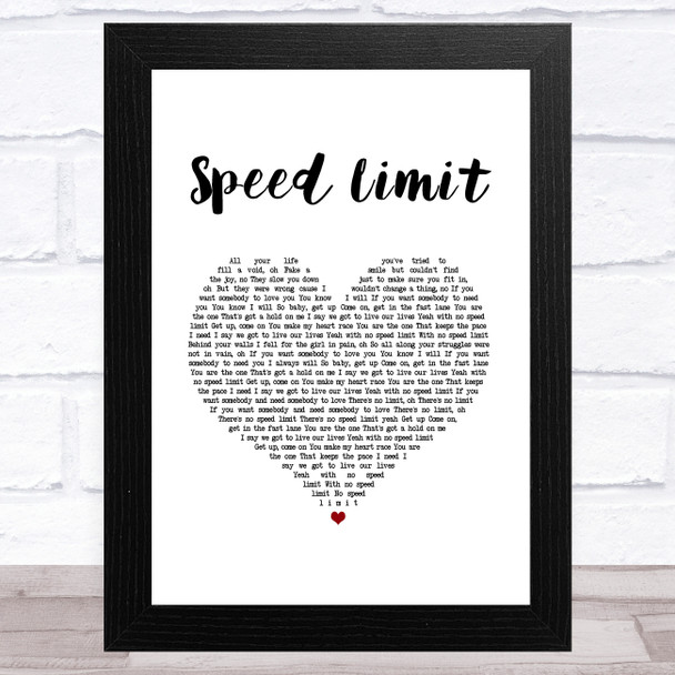 Boyce Avenue Speed Limit White Heart Song Lyric Art Print