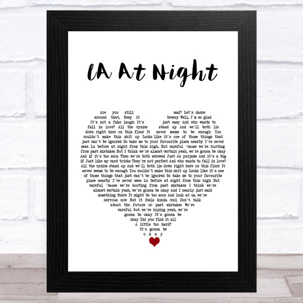 The Coronas LA At Night White Heart Song Lyric Art Print