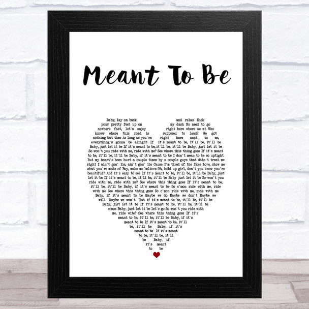 Bebe Rexha Meant To Be White Heart Song Lyric Art Print