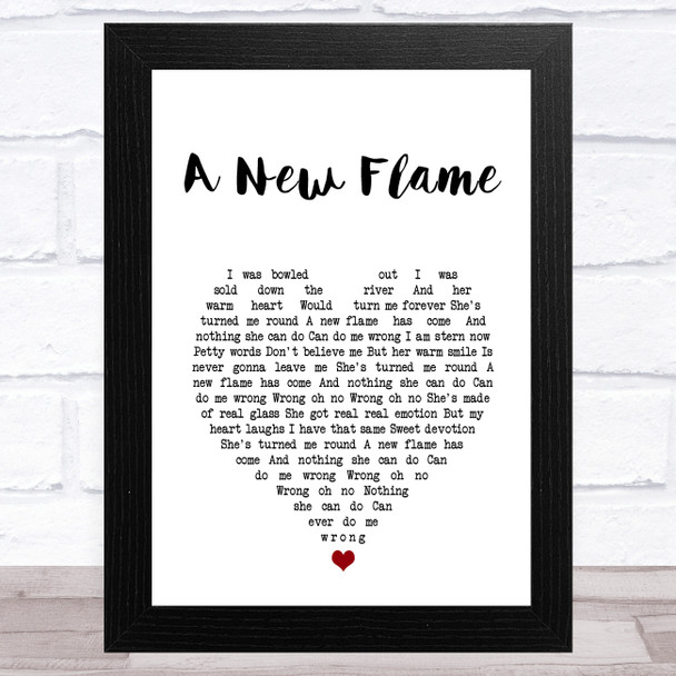 Simply Red A New Flame White Heart Song Lyric Art Print