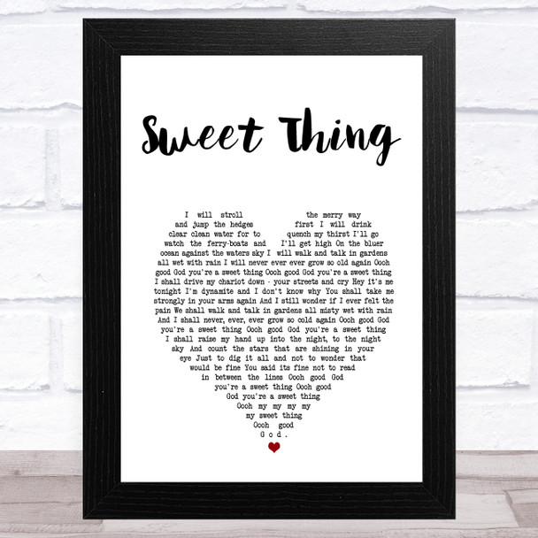 Hozier Sweet Thing White Heart Song Lyric Art Print