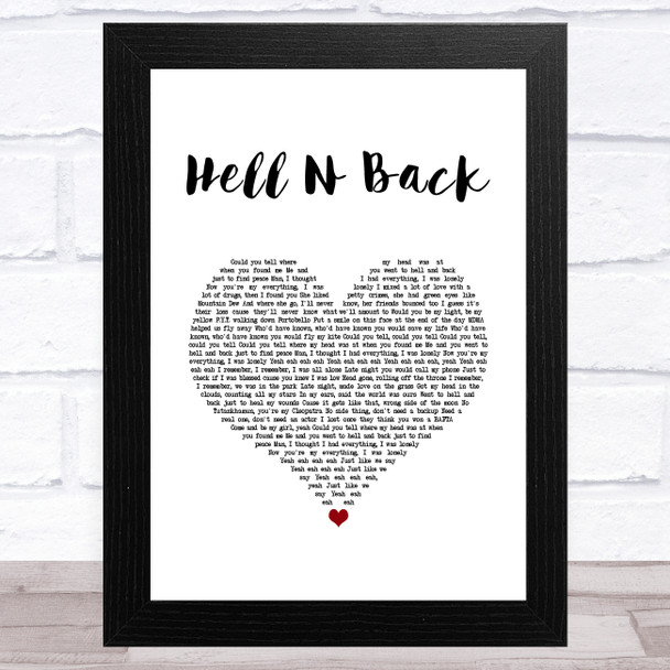 Bakar Hell N Back White Heart Song Lyric Art Print