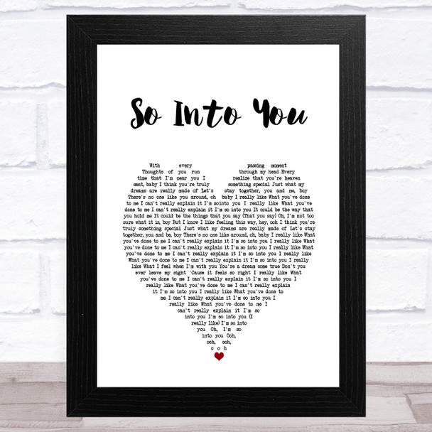 Tamia So Into You White Heart Song Lyric Art Print