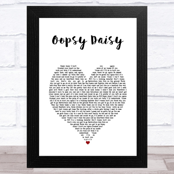 Chip Oopsy Daisy White Heart Song Lyric Art Print