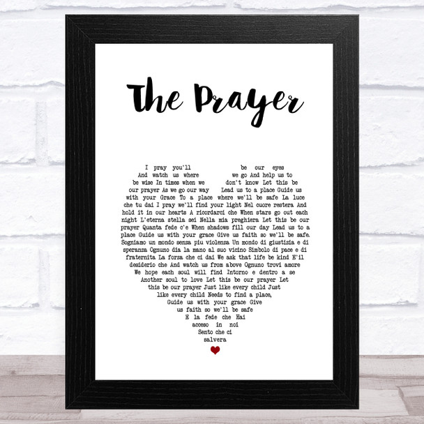 Josh Groban feat. Charlotte Church The Prayer White Heart Song Lyric Art Print