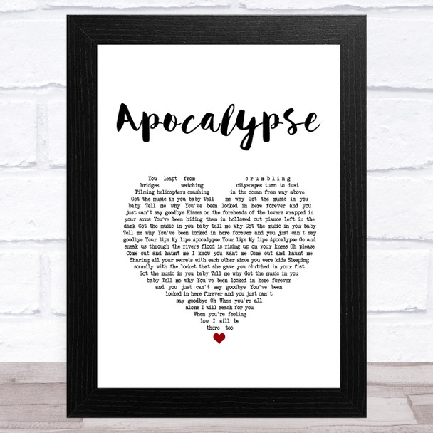Cigarettes After Sex Apocalypse White Heart Song Lyric Art Print
