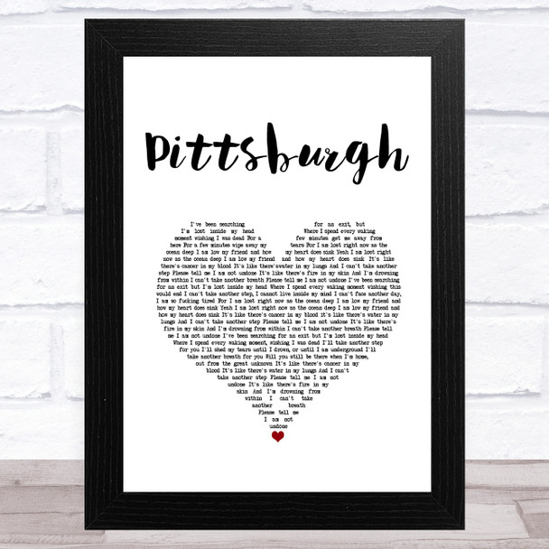 The Amity Affliction Pittsburgh White Heart Song Lyric Art Print