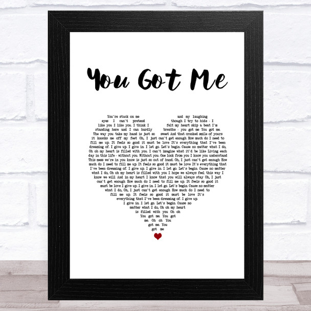 Colbie Caillat You Got Me White Heart Song Lyric Art Print