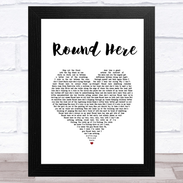 Counting Crows Round Here White Heart Song Lyric Art Print