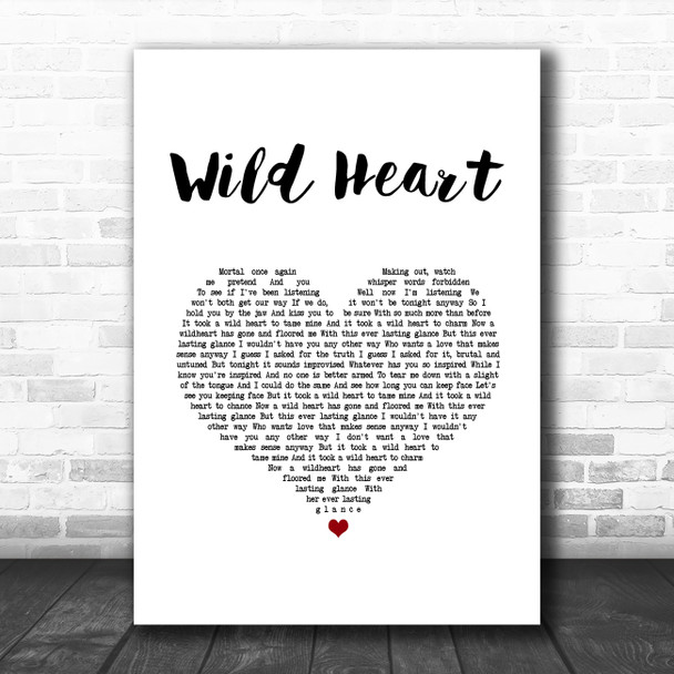 Mumford & Sons Wild Heart White Heart Song Lyric Art Print
