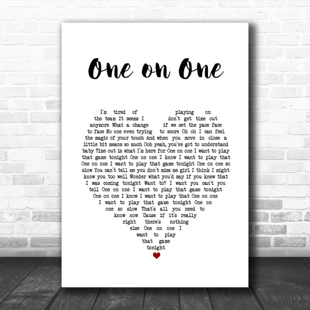 Hall & Oates One on One White Heart Song Lyric Art Print