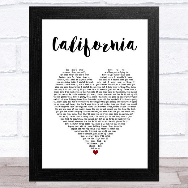 Lana Del Rey California White Heart Song Lyric Art Print