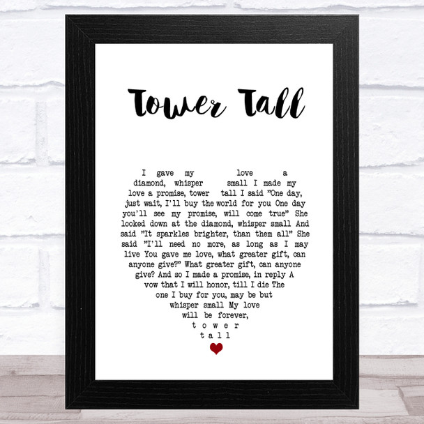 Gene Pitney Tower Tall White Heart Song Lyric Art Print