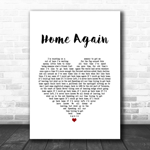 Elton John Home Again White Heart Song Lyric Art Print