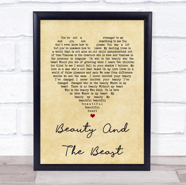 Stevie Nicks Beauty And The Beast Vintage Heart Song Lyric Music Wall Art Print