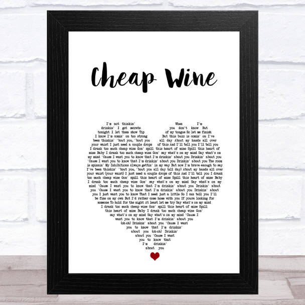 The Vamps Cheap Wine White Heart Song Lyric Art Print