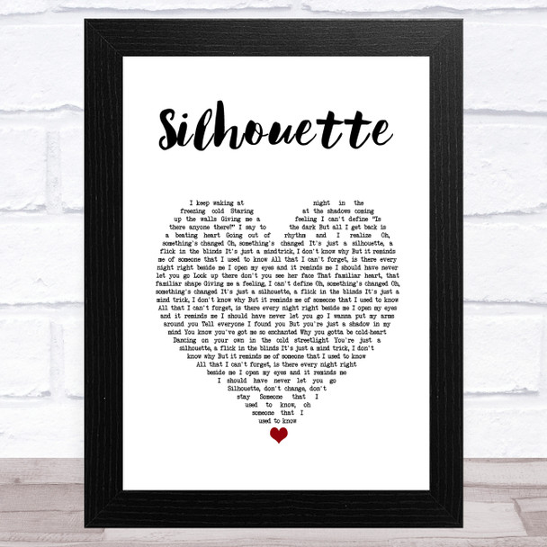 Tom Odell Silhouette White Heart Song Lyric Art Print