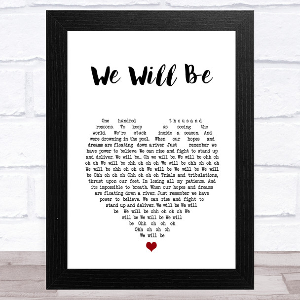 Wilkinson We Will Be White Heart Song Lyric Art Print