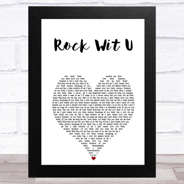 Ashanti Rock Wit U White Heart Song Lyric Art Print
