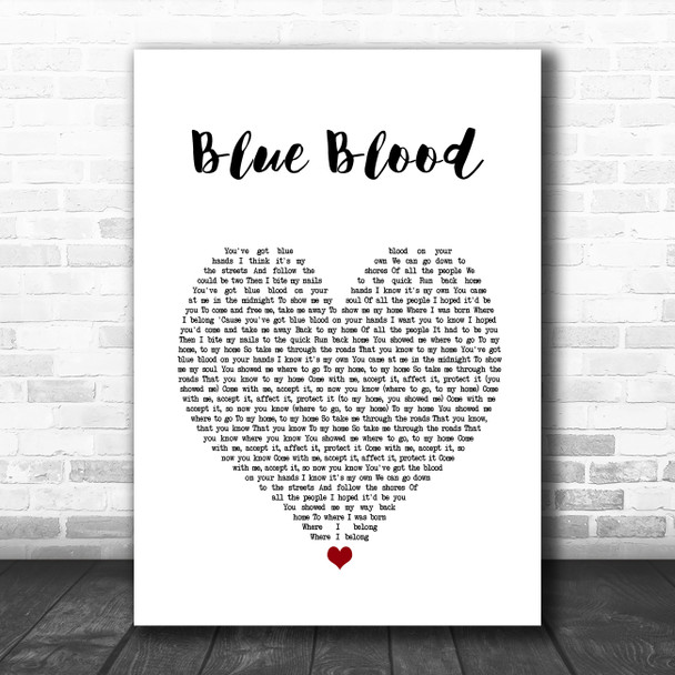 Foals Blue Blood White Heart Song Lyric Art Print