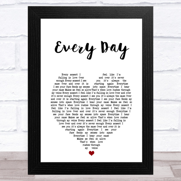 Agnelli & Nelson Every Day White Heart Song Lyric Art Print