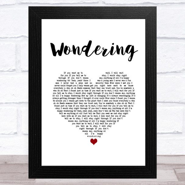 Good Charlotte Wondering White Heart Song Lyric Art Print