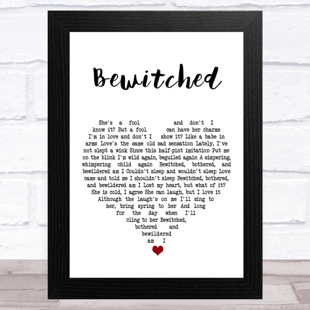 Frank Sinatra Bewitched White Heart Song Lyric Art Print