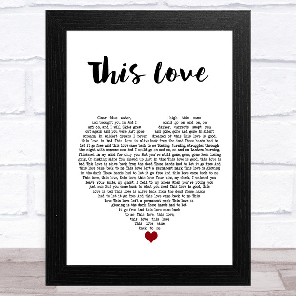 Taylor Swift This Love White Heart Song Lyric Art Print