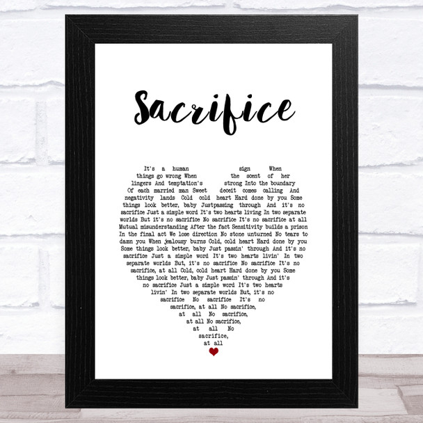Elton John Sacrifice White Heart Song Lyric Art Print