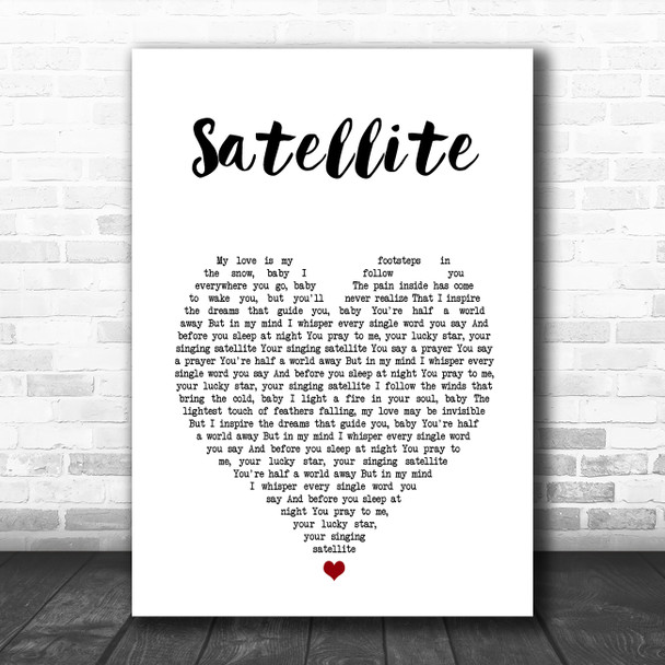 OceanLab Satellite White Heart Song Lyric Art Print