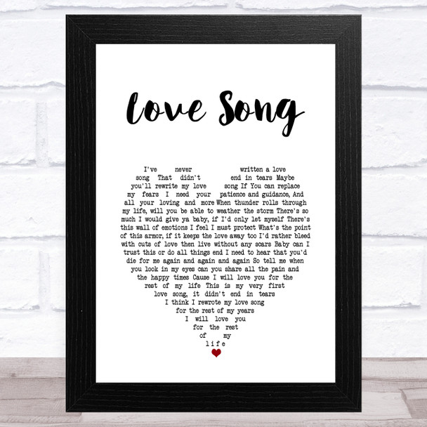 P!nk Love Song White Heart Song Lyric Art Print