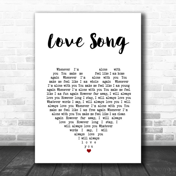 311 Love Song White Heart Song Lyric Art Print