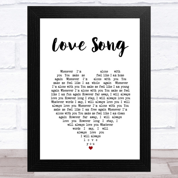 311 Love Song White Heart Song Lyric Art Print