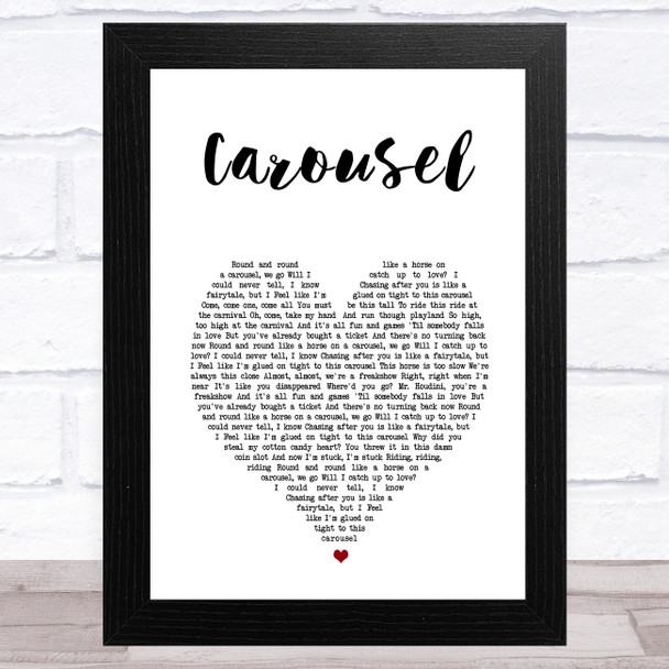 Melanie Martinez Carousel White Heart Song Lyric Art Print