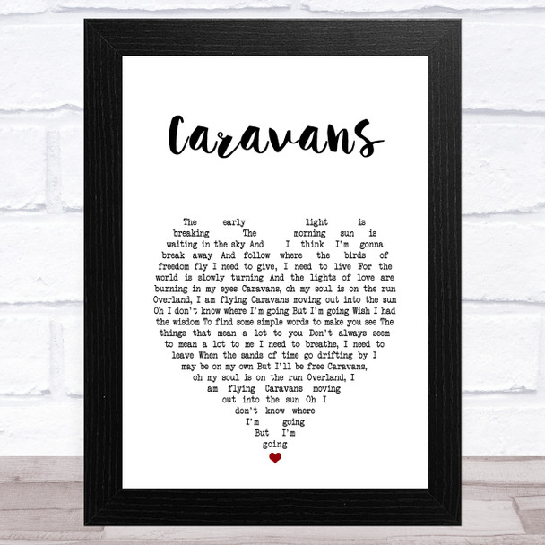 Barbara Dickson Caravans White Heart Song Lyric Art Print