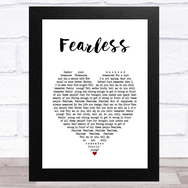 Louis Tomlinson Fearless White Heart Song Lyric Art Print