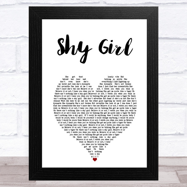 Max and Harvey Shy Girl White Heart Song Lyric Art Print