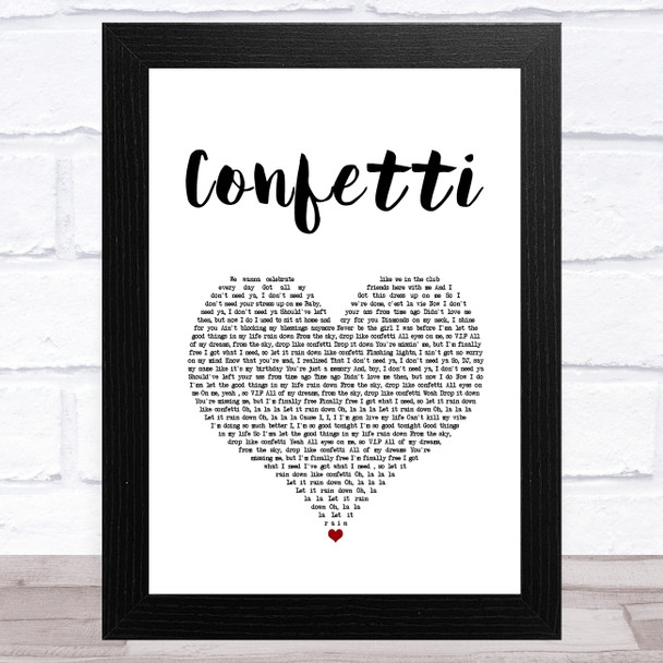 Little Mix Confetti White Heart Song Lyric Art Print