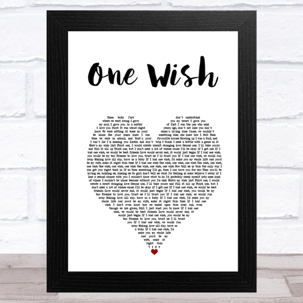 Ray J One Wish White Heart Song Lyric Art Print