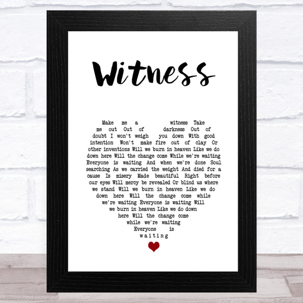 Sarah McLachlan Witness White Heart Song Lyric Art Print