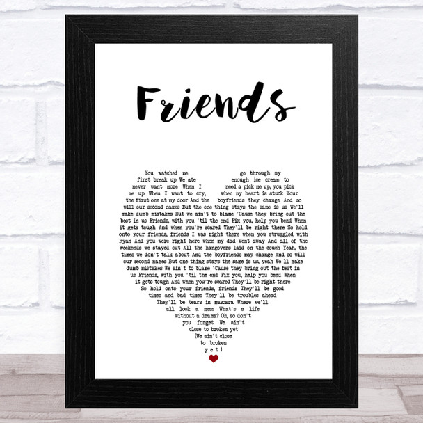 Ella Henderson Friends White Heart Song Lyric Art Print