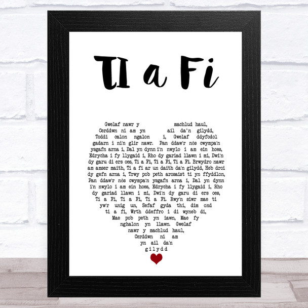 Bronwen Lewis TI a Fi White Heart Song Lyric Art Print