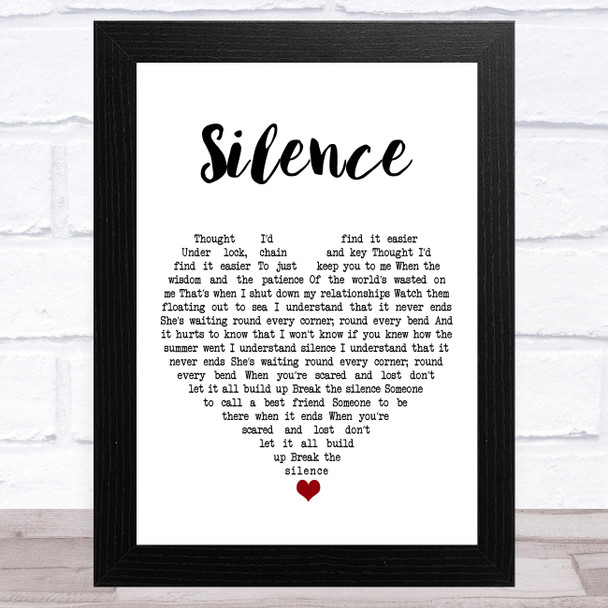 The Maccabees Silence White Heart Song Lyric Art Print