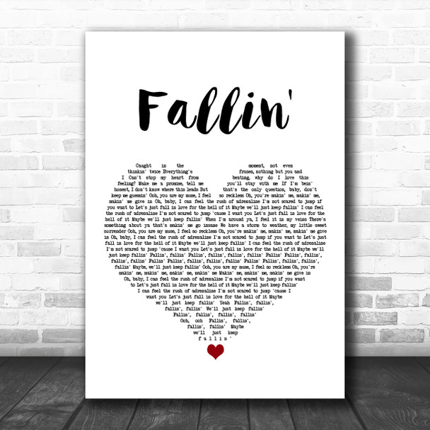 Why Don't We Fallin' White Heart Song Lyric Art Print