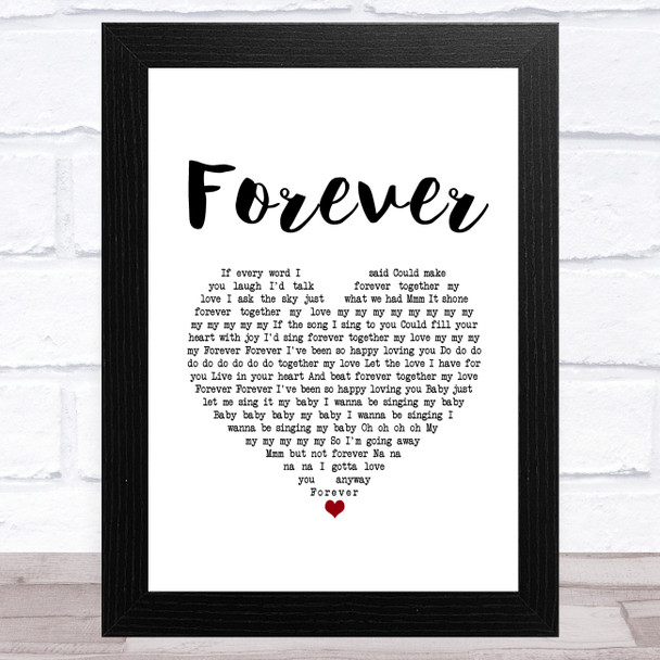 Beach Boys Forever White Heart Song Lyric Art Print